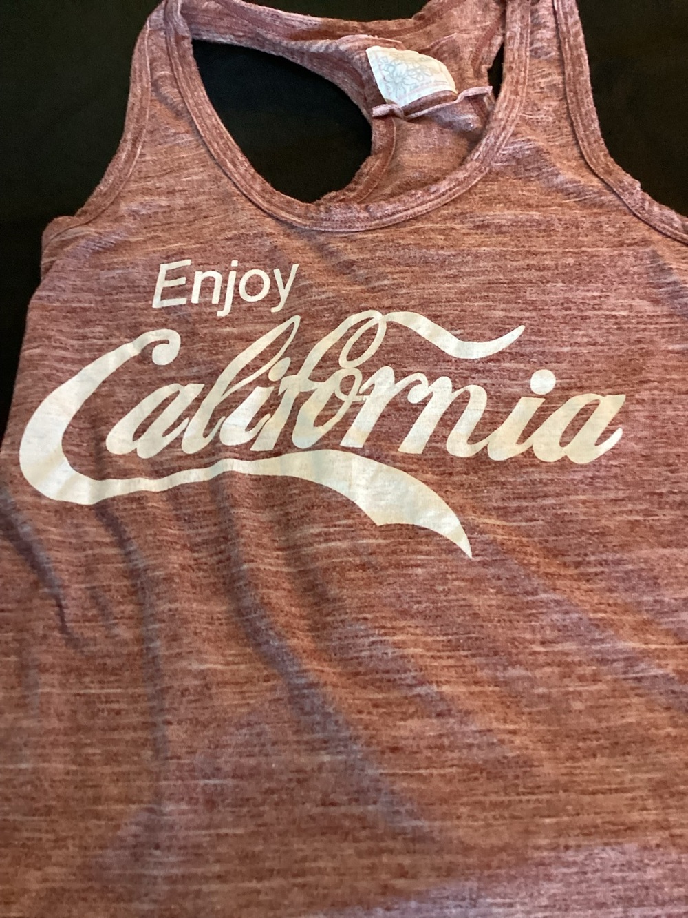 Enjoy California' ,Racerback Tank,Size Small
